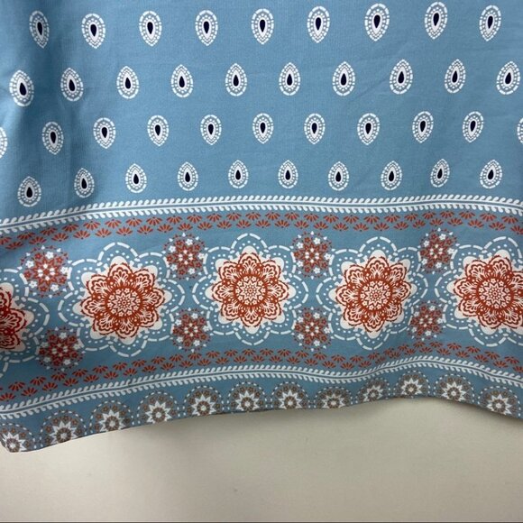 Lulus Secret Paradise Blue Print Shift Dress Size XS Bohemian Mini Festival Boho - Picture 7 of 15